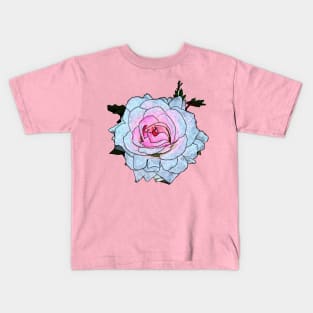 Watercolor Spring Rose Flower Macro Kids T-Shirt